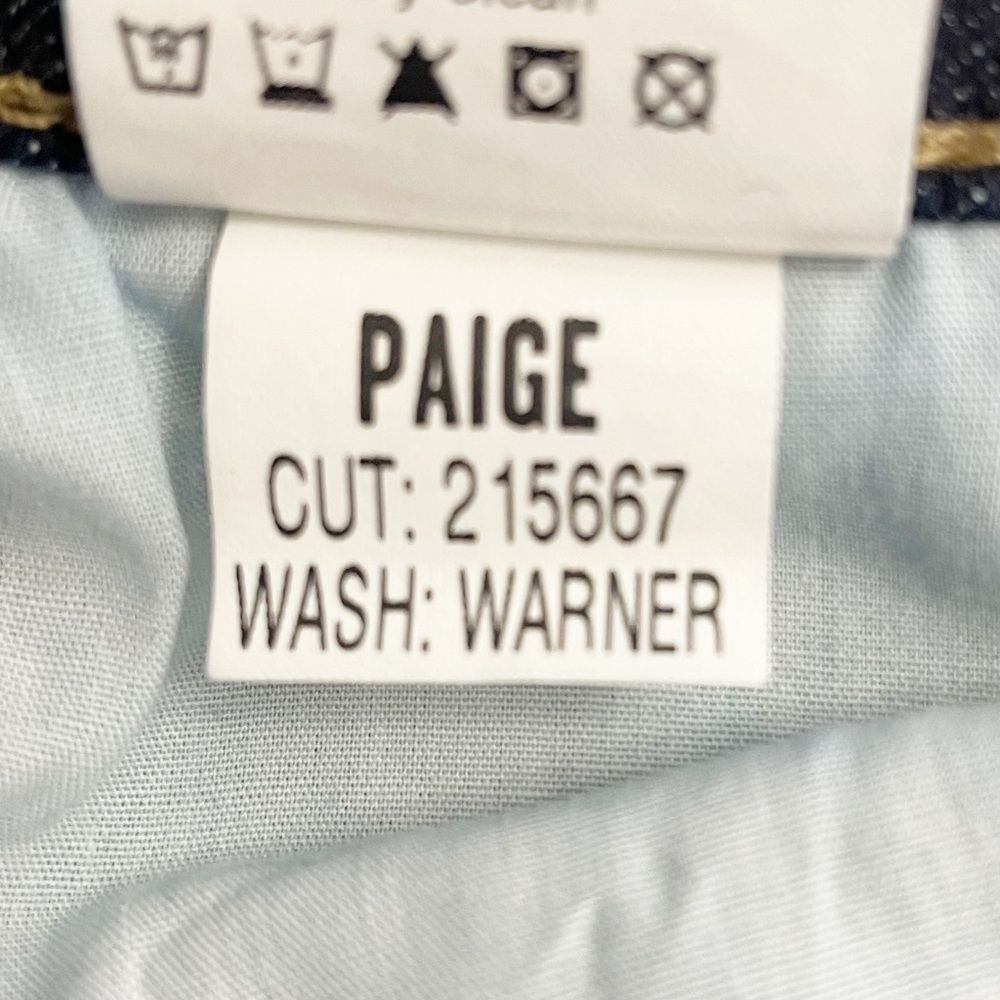 Paige Denim Bermuda Shorts in Warner Long Jean Shorts Dark Wash Size 24 | 00 - Picture 10 of 12